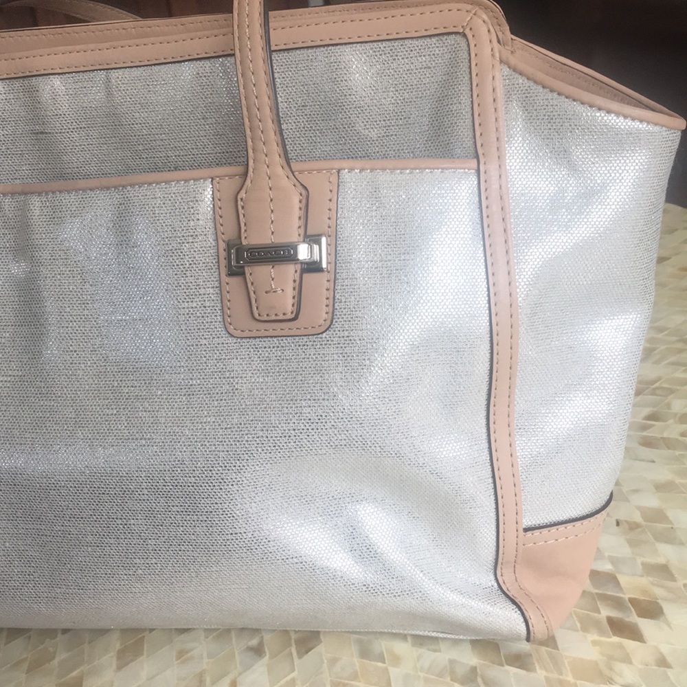 ❤️COACH SHIMMER TAYLOR leather & coated canvas - Picture 2 of 8